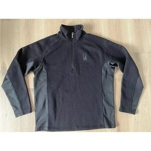 Spyder Core Sweater Jacket 1/4 Zip Men's Size Large Black *L15
